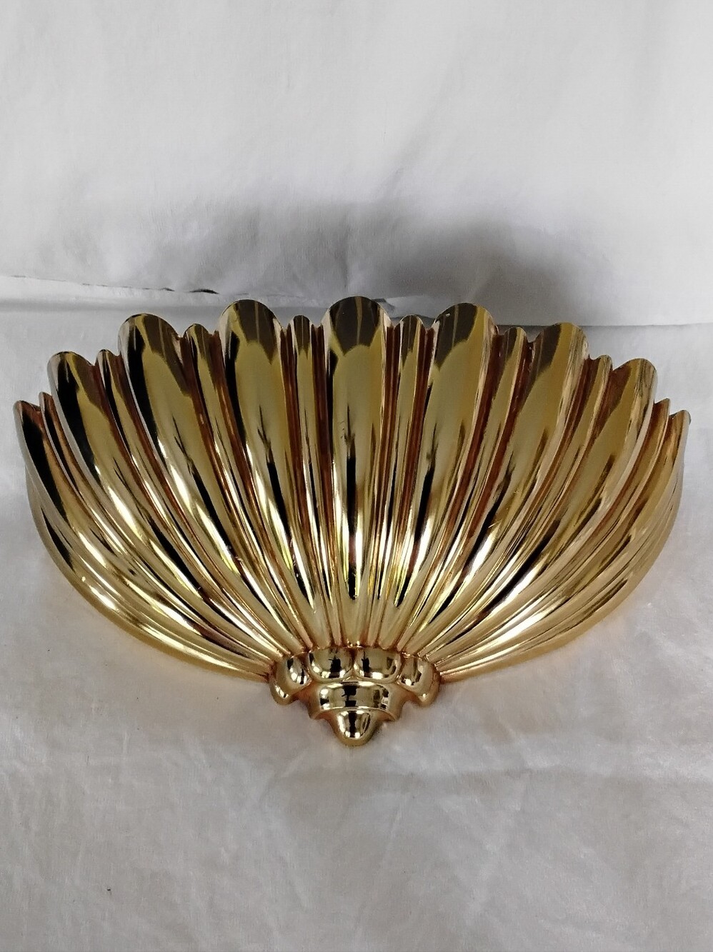 Vtg Syroco Gold Shell Wall Sconce Planter